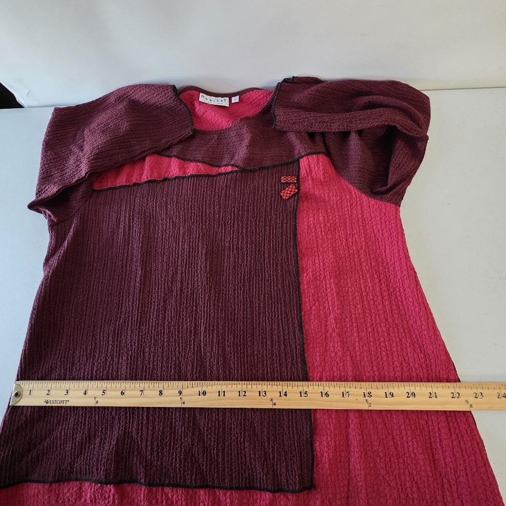 Habitat Colorblocked Oversized Top Size Small 3/4 Sleeves Lagenlook Shirt - Picture 9 of 14